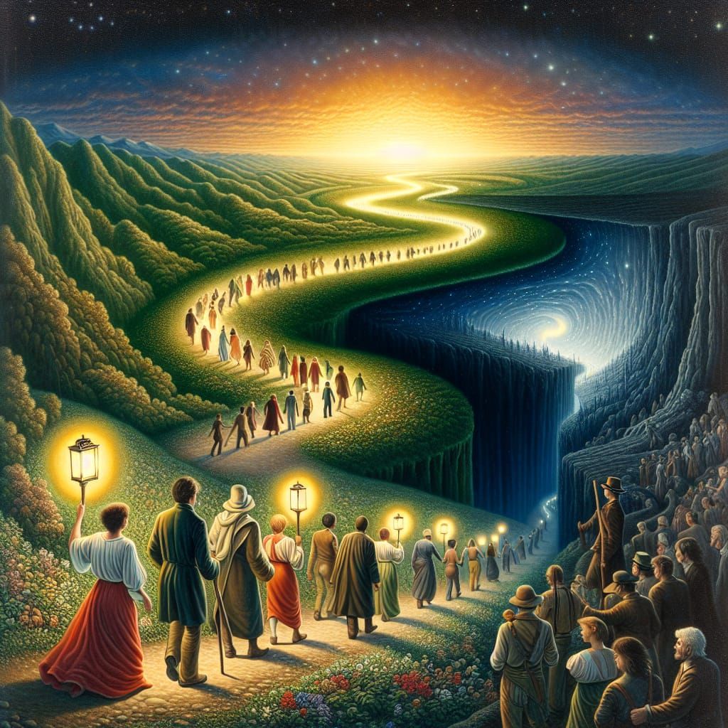 Lantern Bearers on Life's Path: A Romanticism Vision
