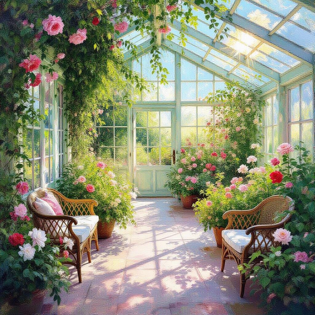 Greenhouse Painting in Metamodern Style