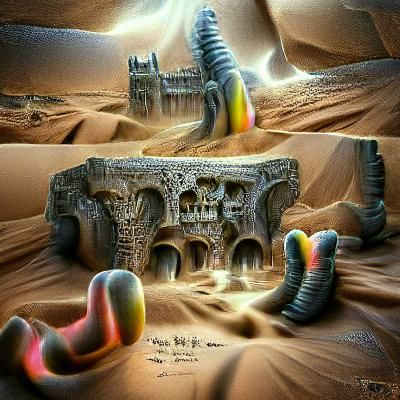 Ancient Egyptian Ruins with Medieval Castle