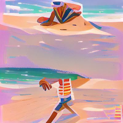 AI Image of a Boy on a Beach