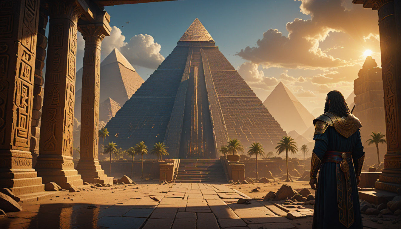 Moses in Grand Egyptian Throne Room