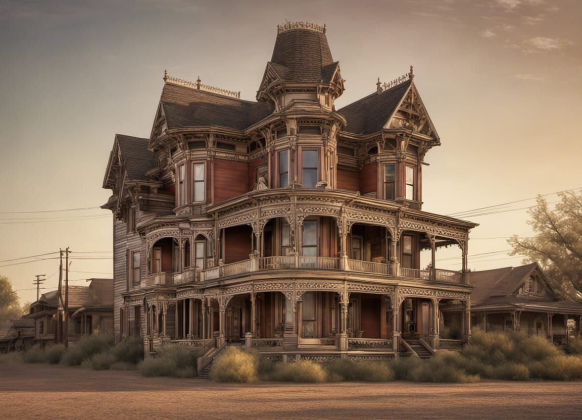 Victorian Painted Lady in Old West Town