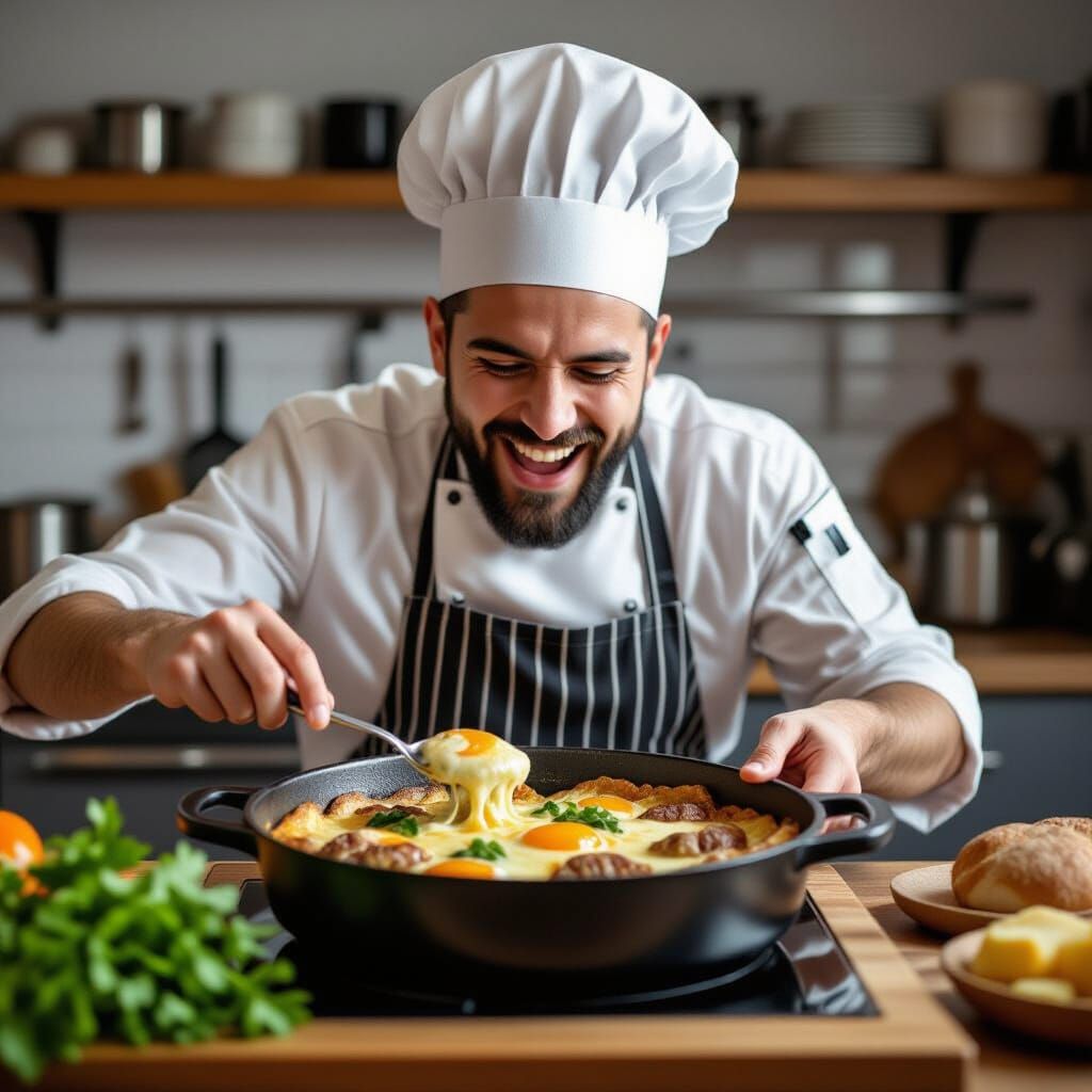Gourmet Toad in the Hole in Bright Kitchen