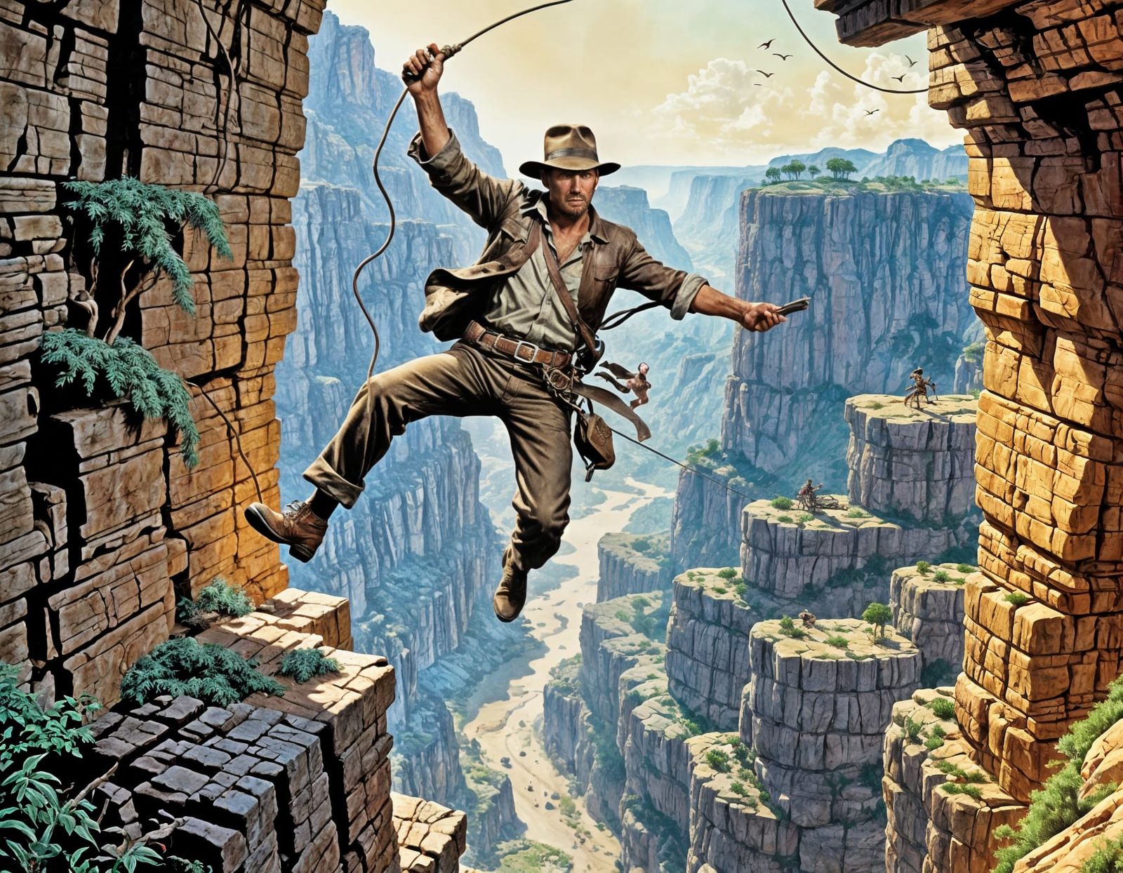 Indiana Jones Canyon Swing: Concept Art Illustration