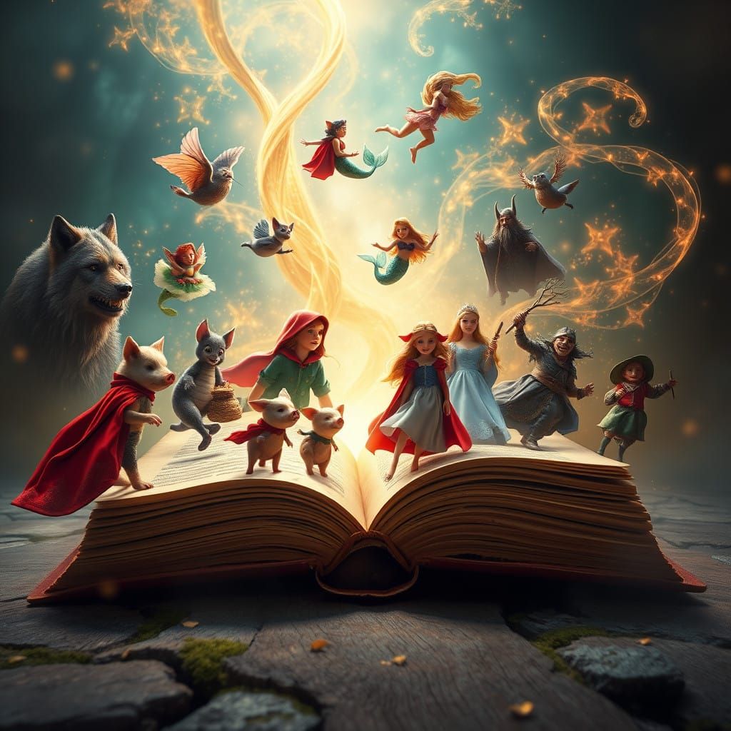 Grimm Fairytale Book Comes to Life in Vibrant, Whimsical Sce...