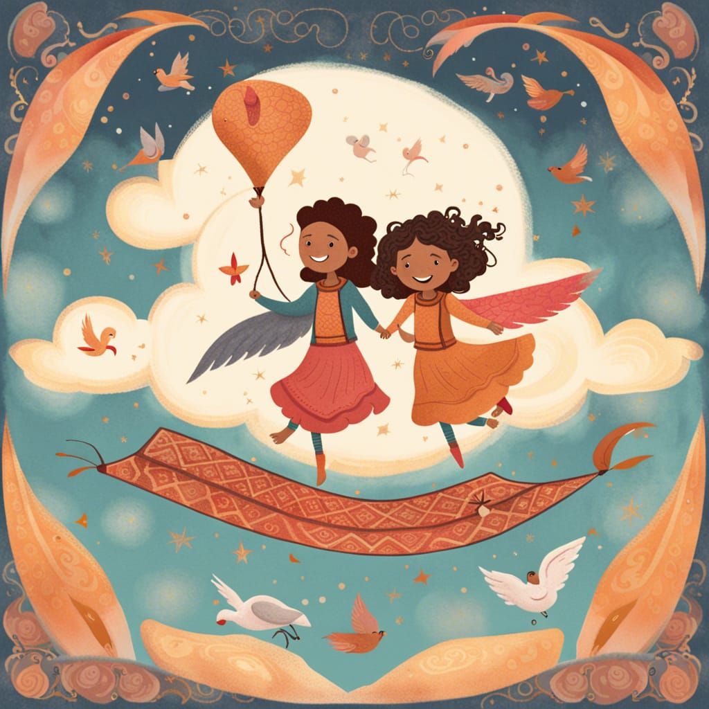 Friends Soaring on a Magic Carpet