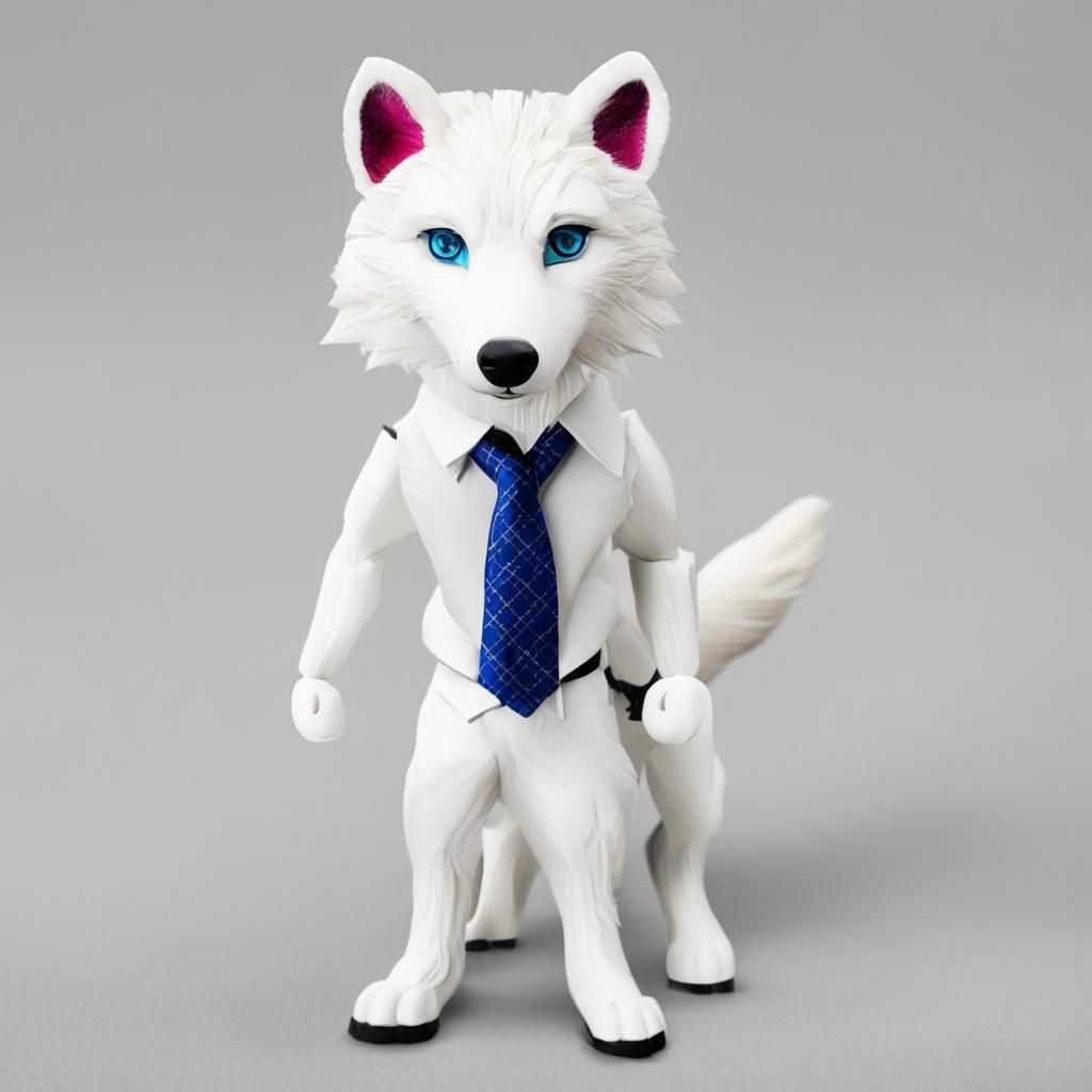 Animated Tiger Cub and Wolf in 3D Digital Art