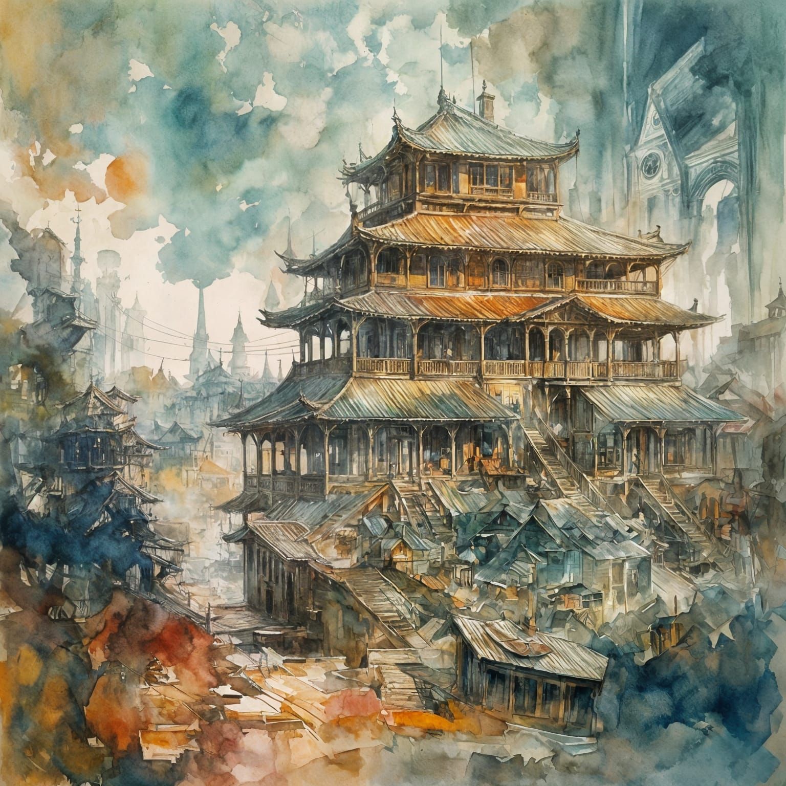 Epic Impressionist Masterpiece of a Frosty Ice Sword