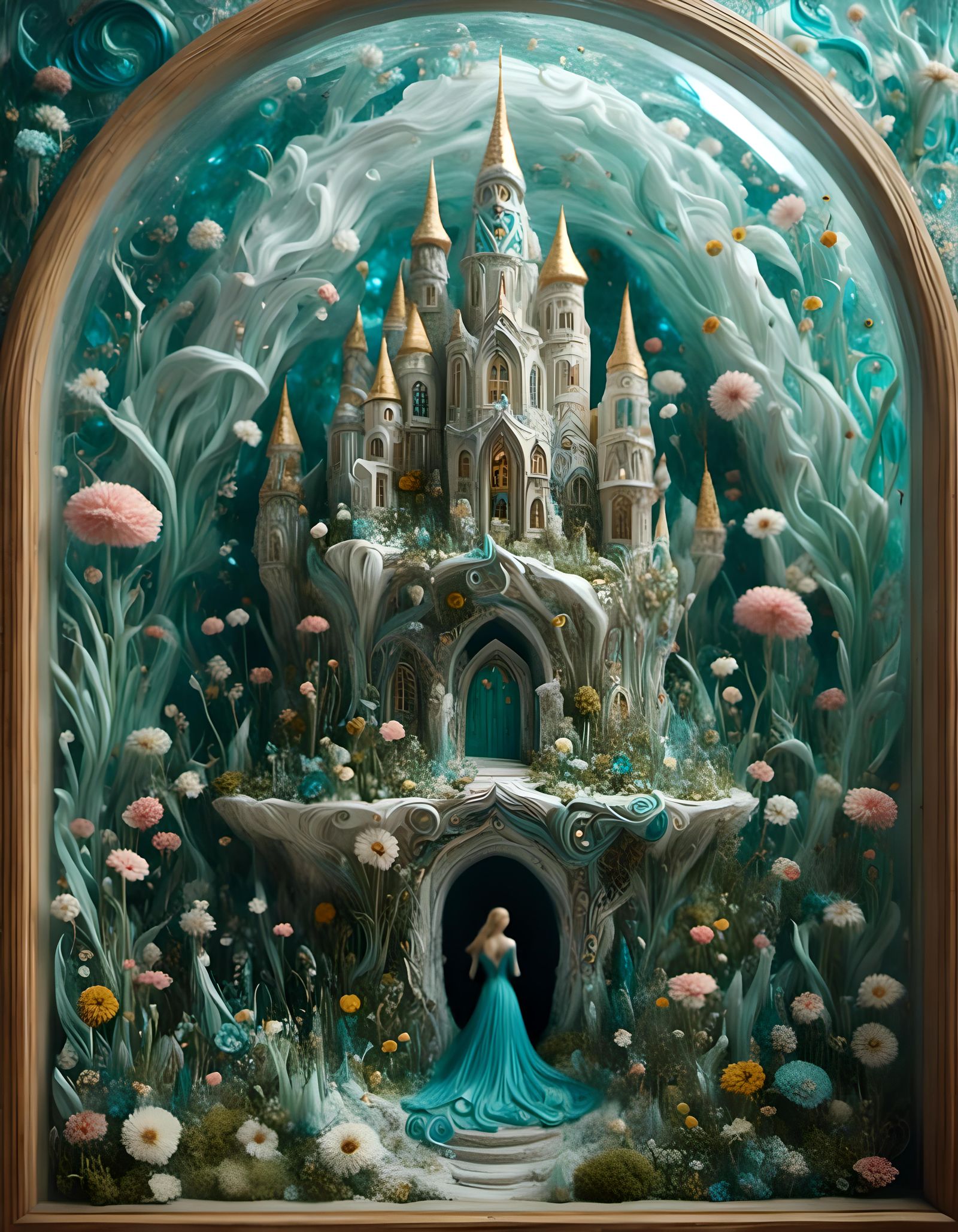 Arched Window Castle with Surreal Portraiture