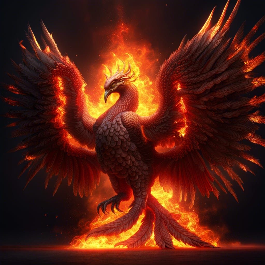 Hyperrealistic Phoenix Immolation in High Definition