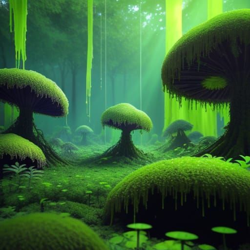 Green Slime Infinite Mirror with Mossy Corsair