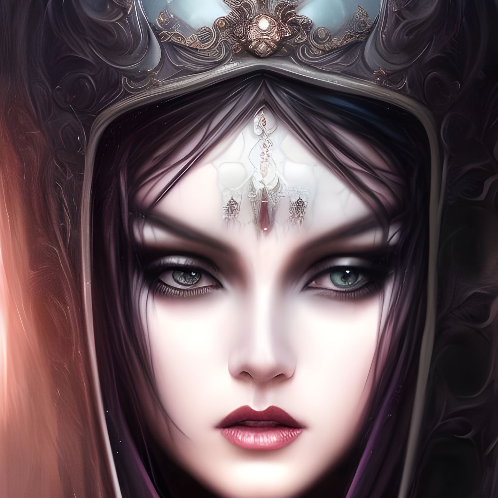 Dark Fantasy Princess Portrait with Volumetric Lighting