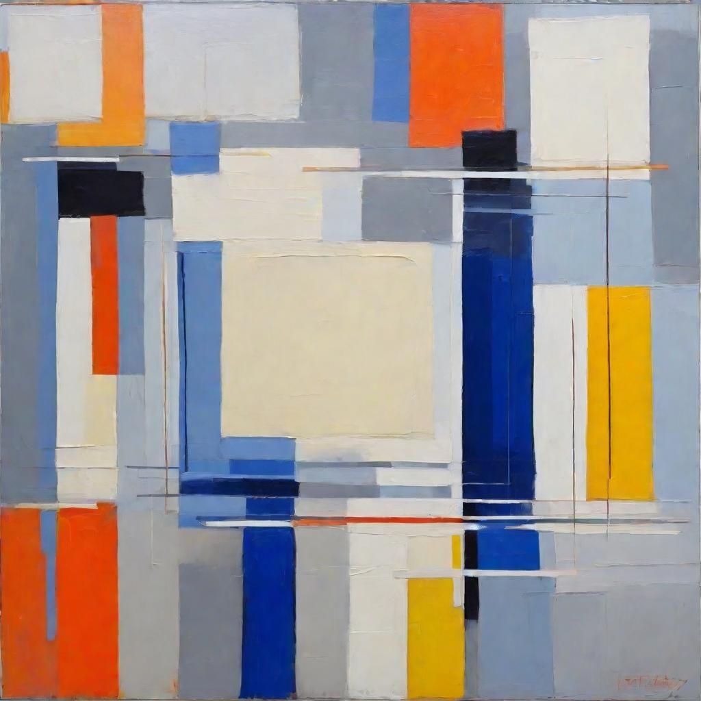 Pop Art Abstract Geometric Composition in Soft Neon Colors