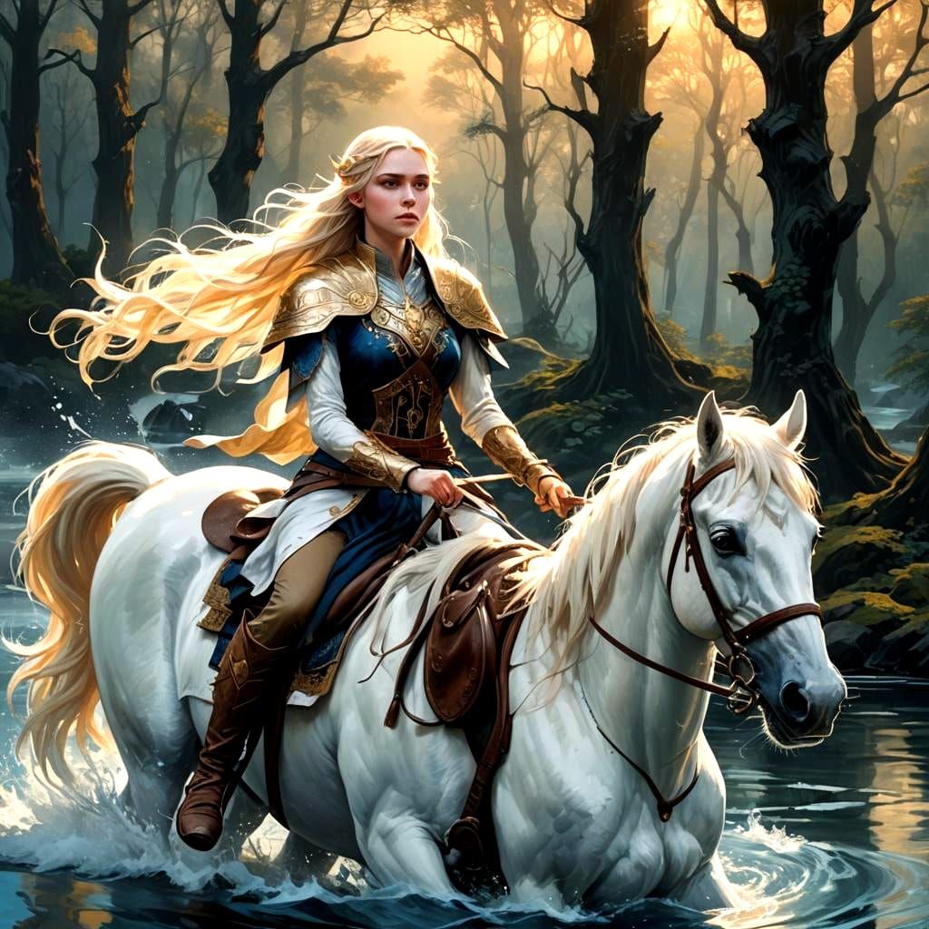 Regal Fantasy Portrait of Rhiannon and Aonbharr