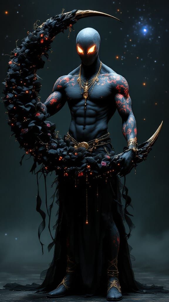 Headless Aphrodisius Sculpture with Halloween Wreath