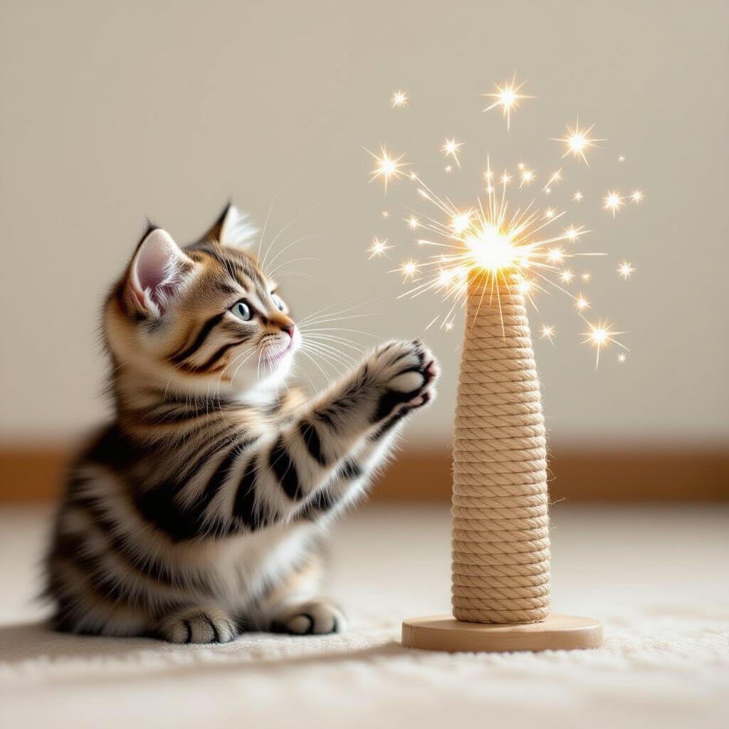 Cat and Sparkle: An AI-Generated Curiosity