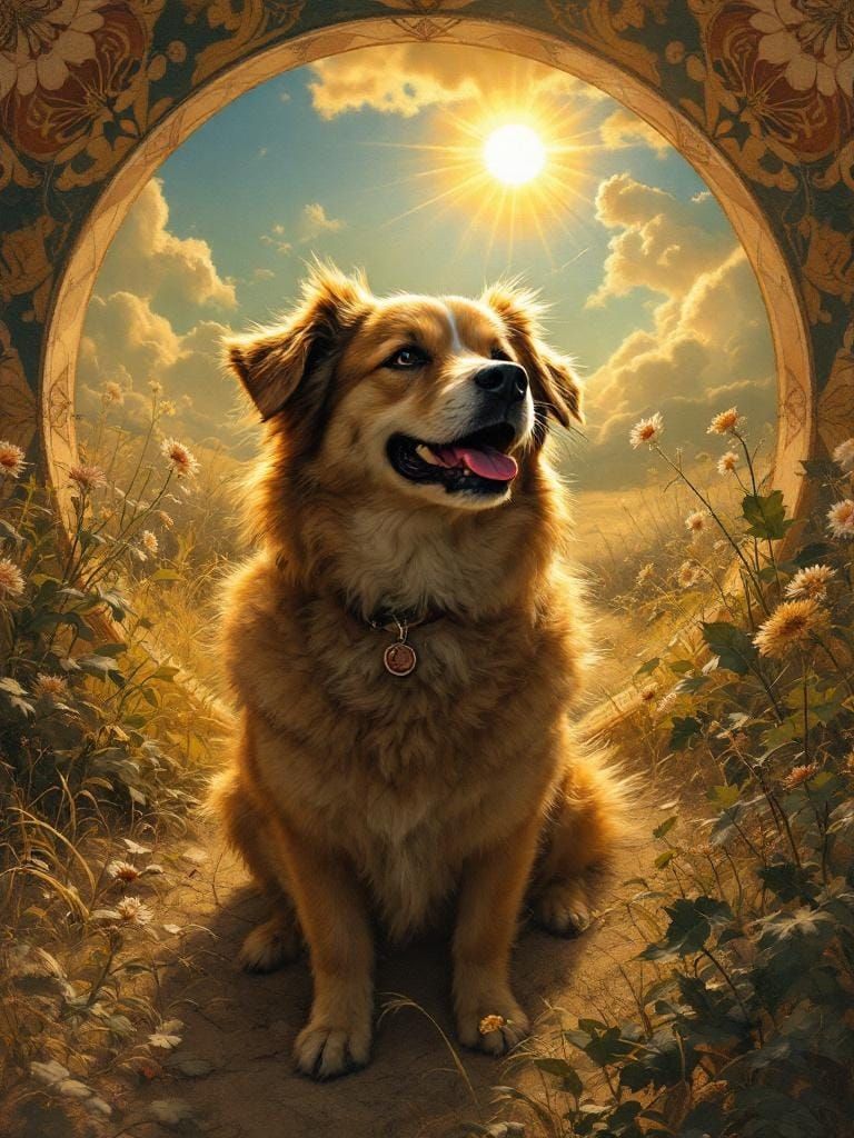 Dog in Sunlight: Baroque Meets Vintage Art