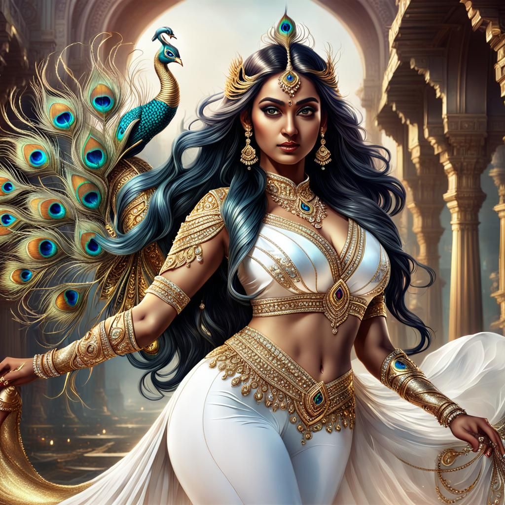 Fantasy Indian Women with Crystal and Gold Details