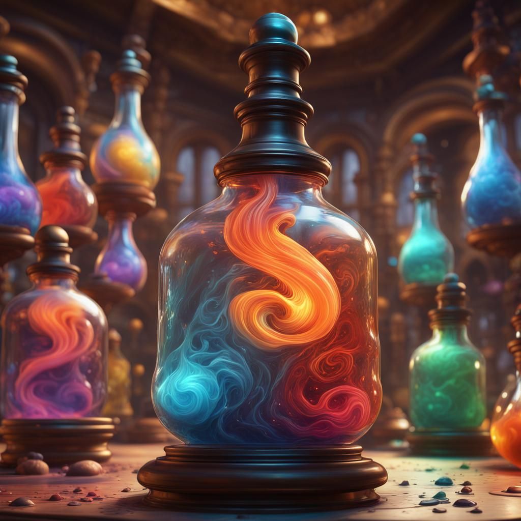 Gnome Illusionist in Laboratory with Mystical Swirls