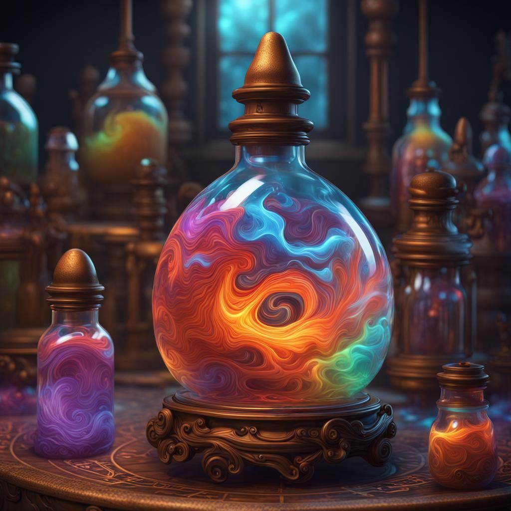 Gnome Illusionist Casting Spell in Laboratory