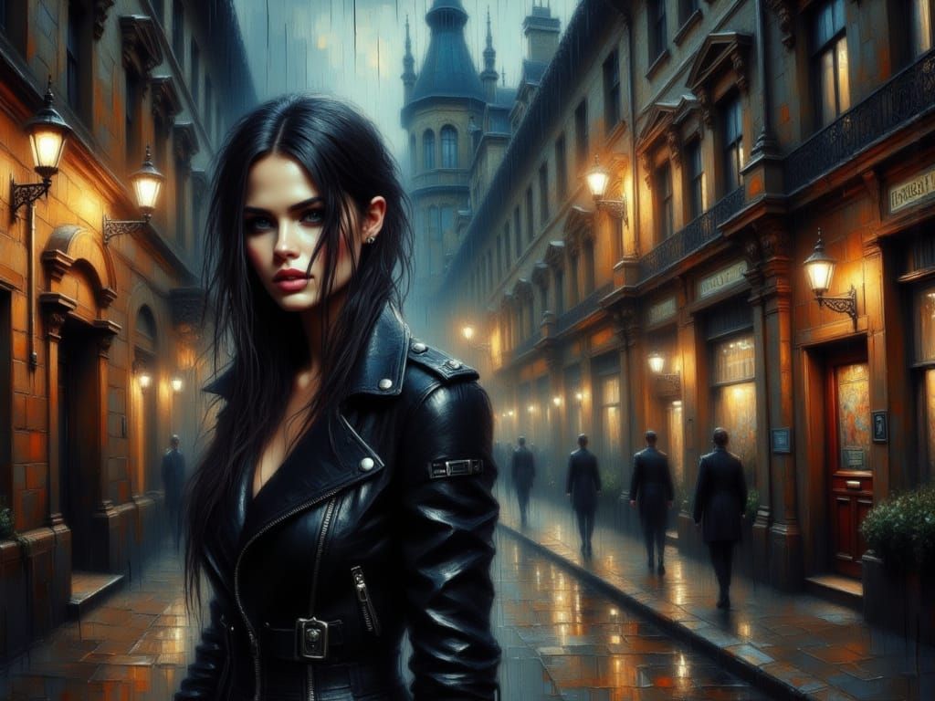 Ethereal Vampire Assassin in Oil Paint