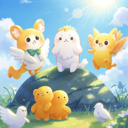 Cute Creatures in Divine Sunshine