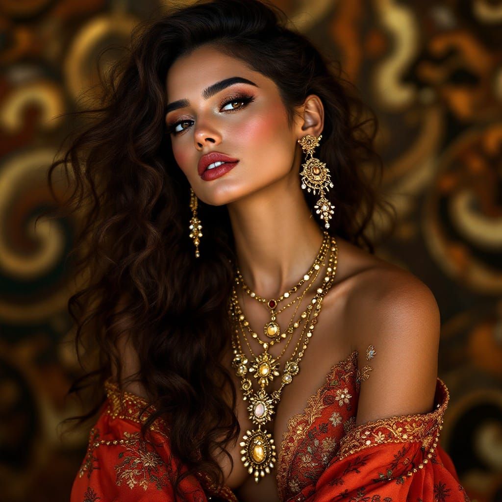 Gypsy Queen in Crimson and Gold