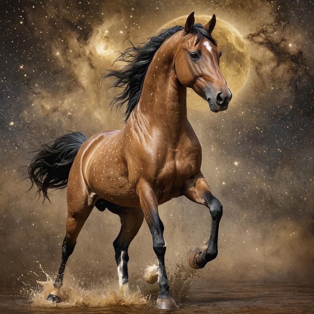 Native American Arabian Horse Splash Art