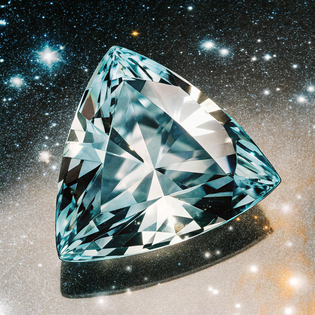 Brilliant Trilliant Gem Surrounded by Stars