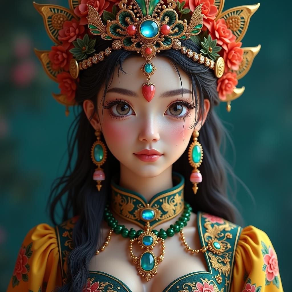 Hyperrealistic Anime Wolf Chibi in Lush Environment