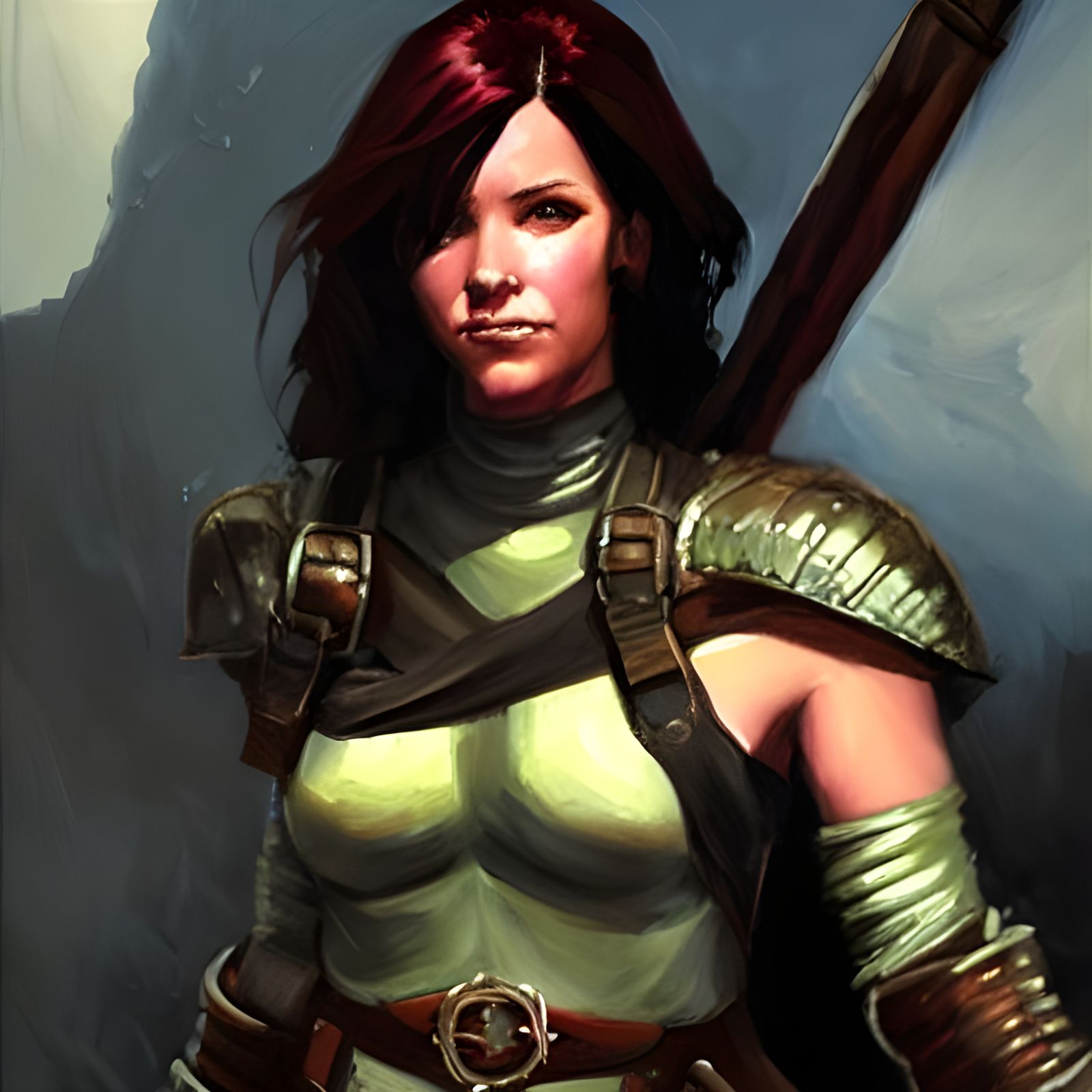 Fantasy Female Rogue Portrait as Oil Painting
