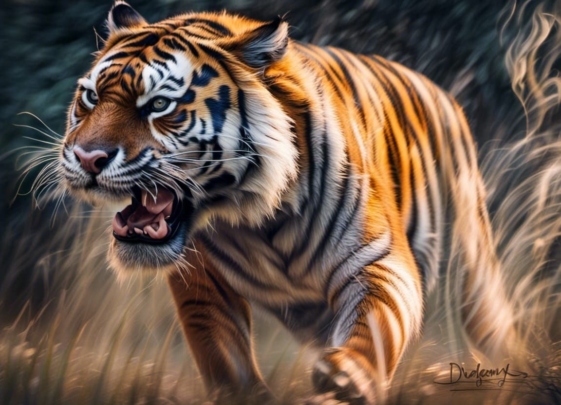 Surreal Long Exposure Tiger Photograph