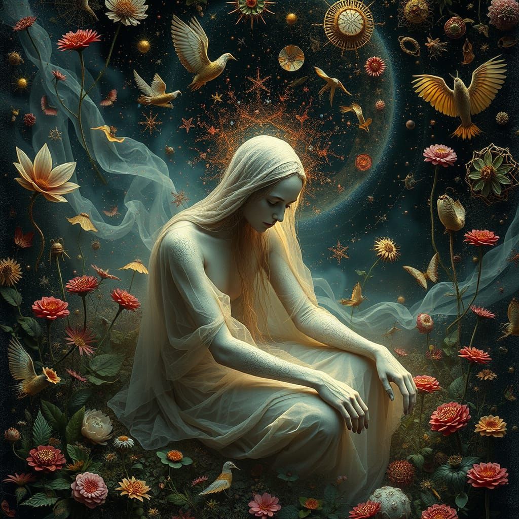 Surreal Figure Emerges in Dreamlike Liminal World