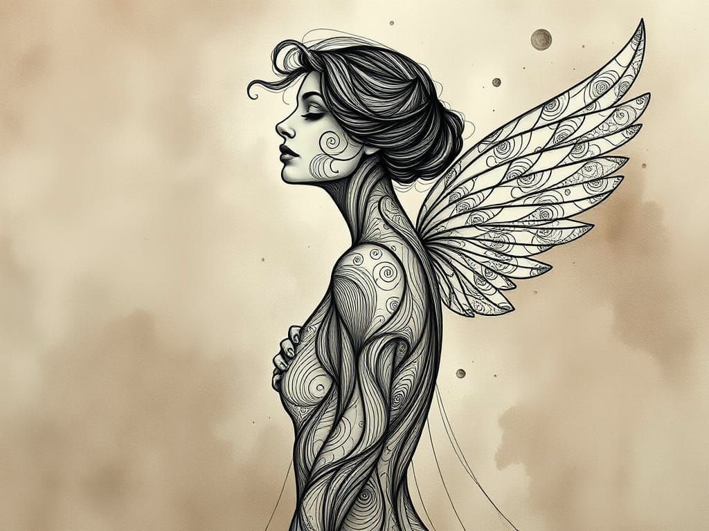 Winged woman