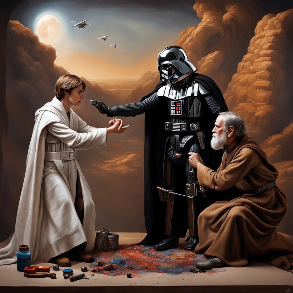 Star Wars Creation of Adam: Acrylic Hyperrealism