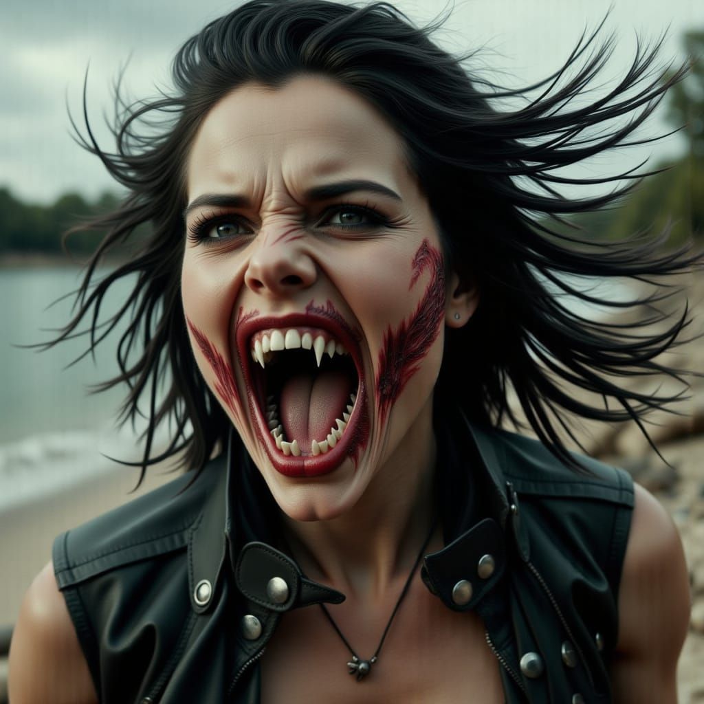 Gothic Punk Vampire Frozen in Horror