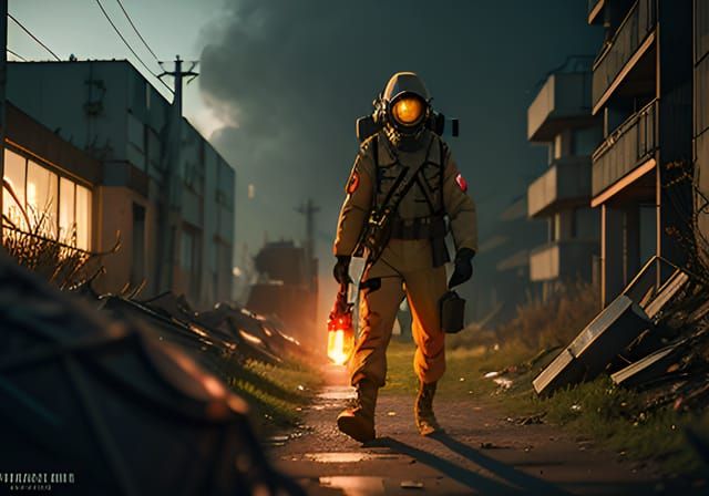 Eerie Figure Lurking in Shadowy Darkness