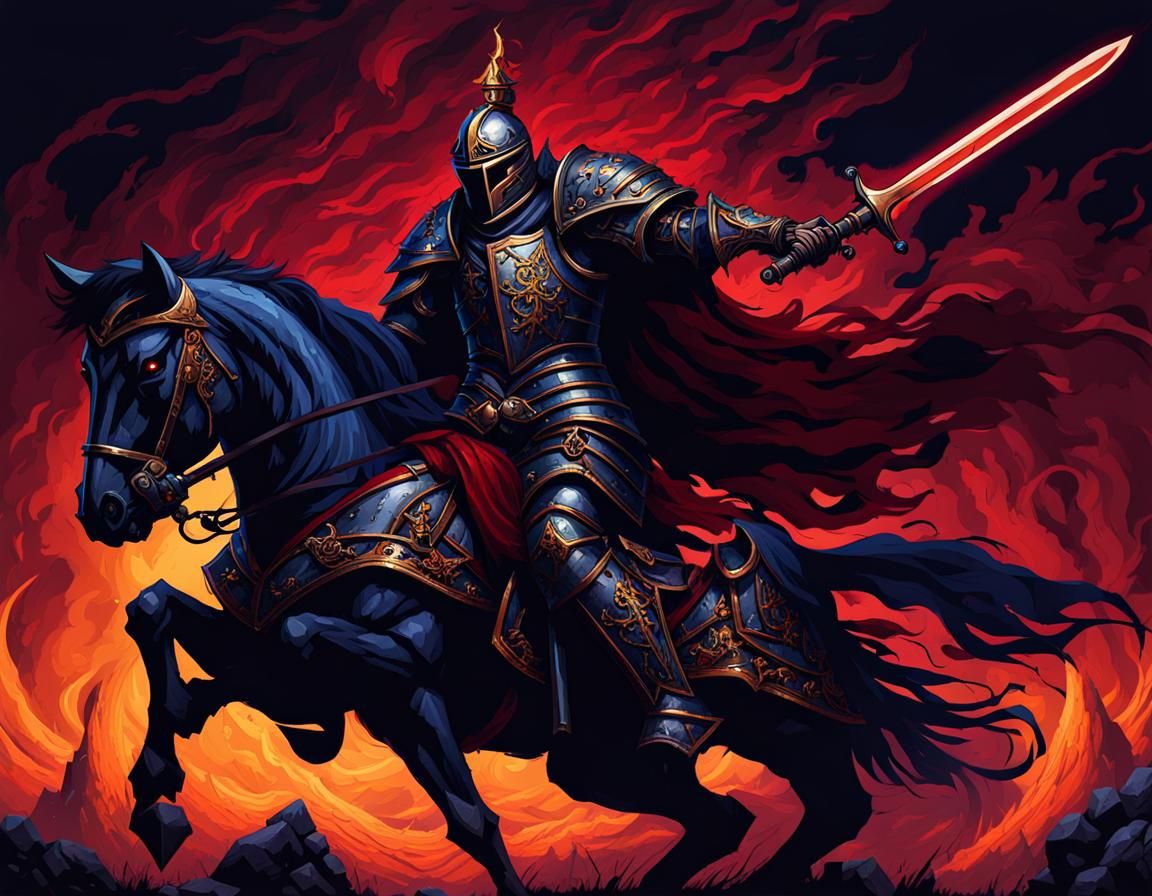 Gothic Knight in Pixel Art Battle