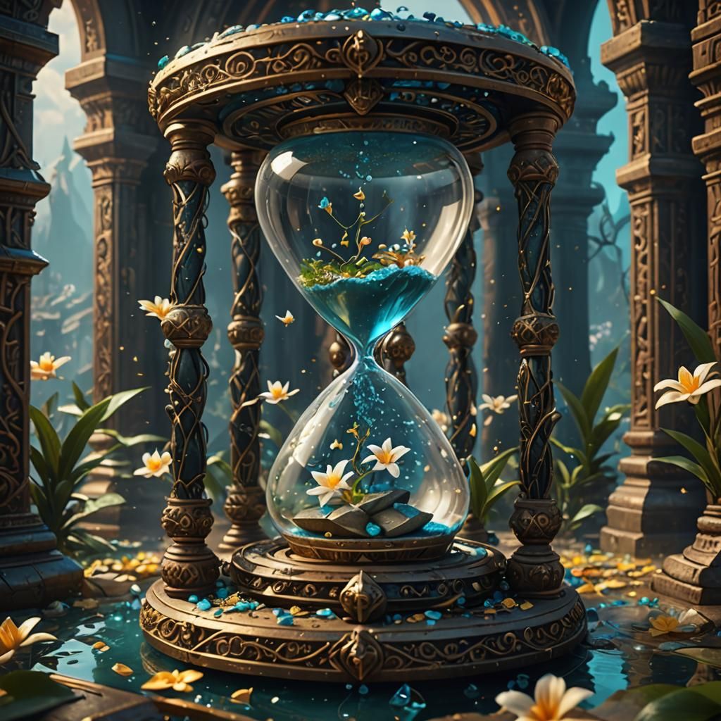 Jasmine Trapped: Detailed Matte Painting in Hourglass