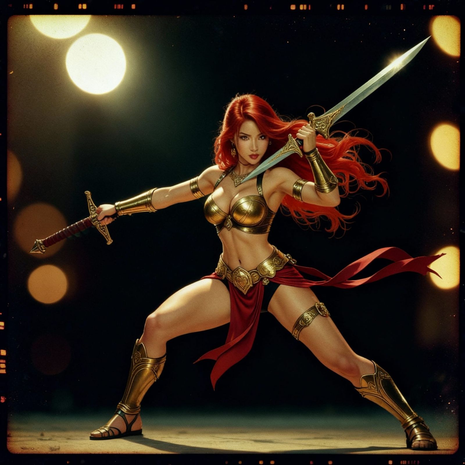 Epic Cinematic Film Still of a Warrior Woman