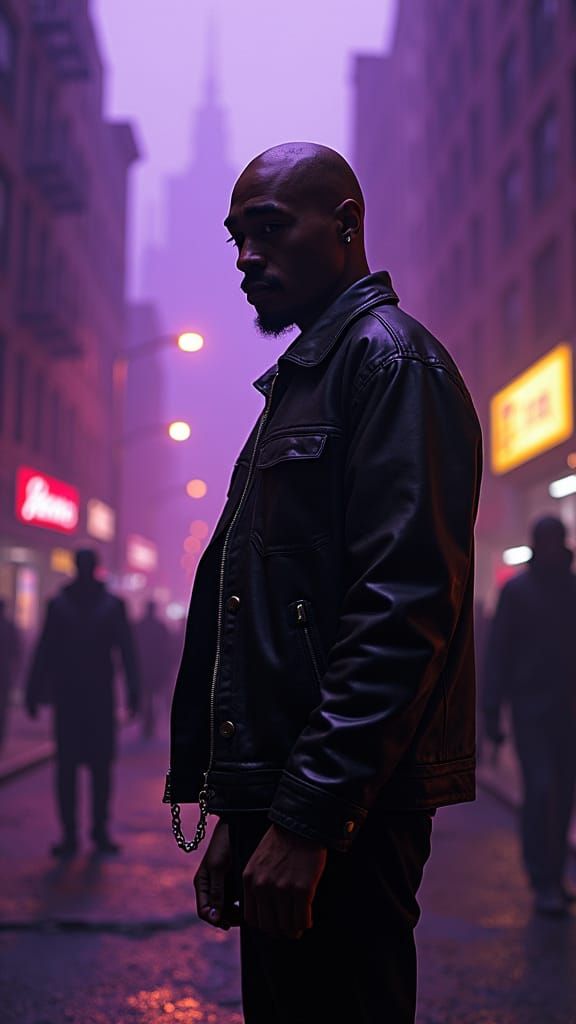 Tupac in Gothic Chicago, Digital Painting