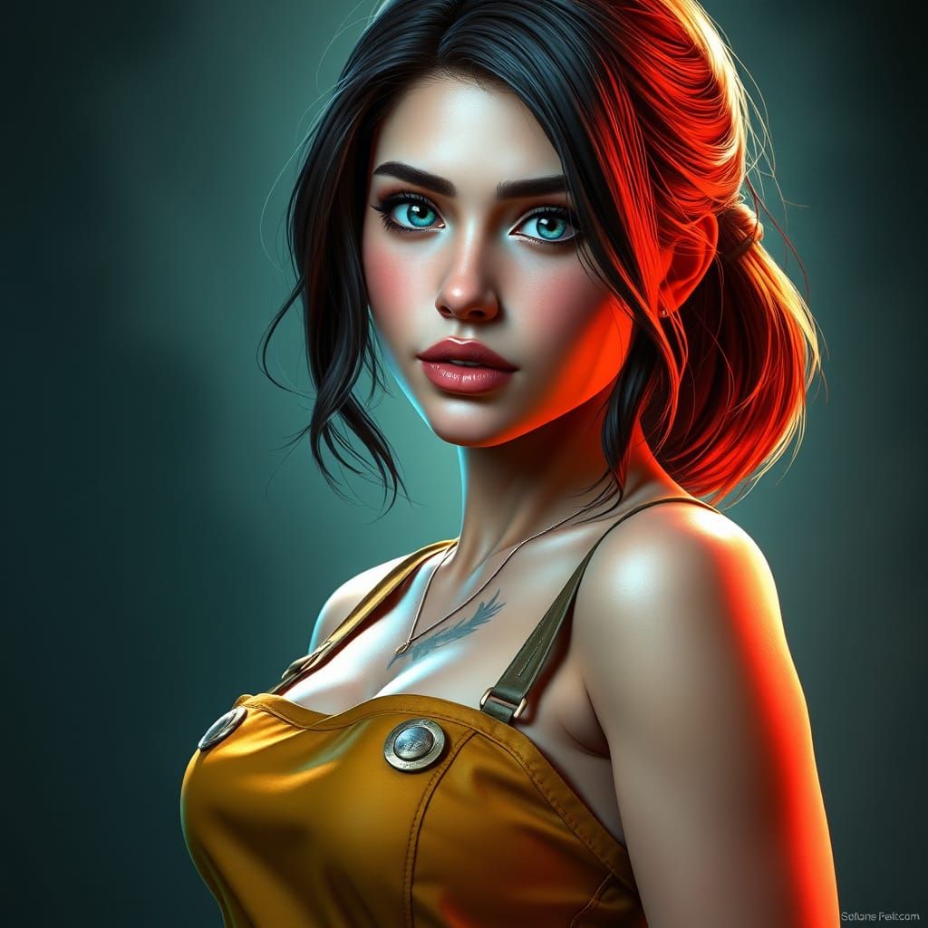 Sultry Pinup Portrait of a Stardew Valley Siren