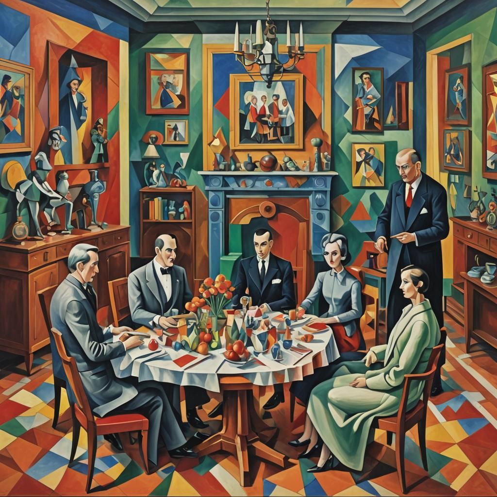 Addams Family Dollhouse in Abstract Cubist Style