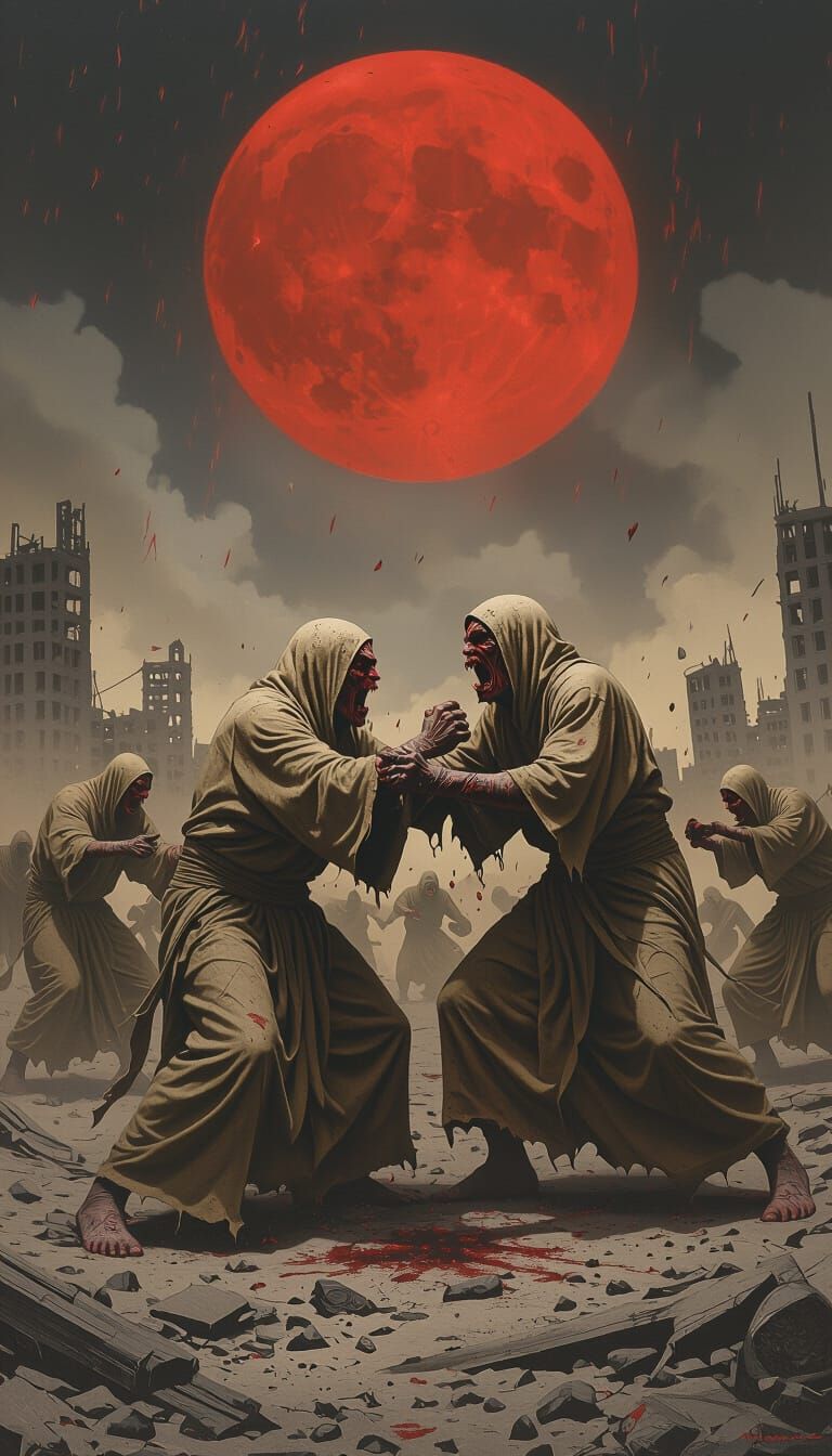 Apocalyptic Battle of Mythical Creatures in Hyperrealistic S...