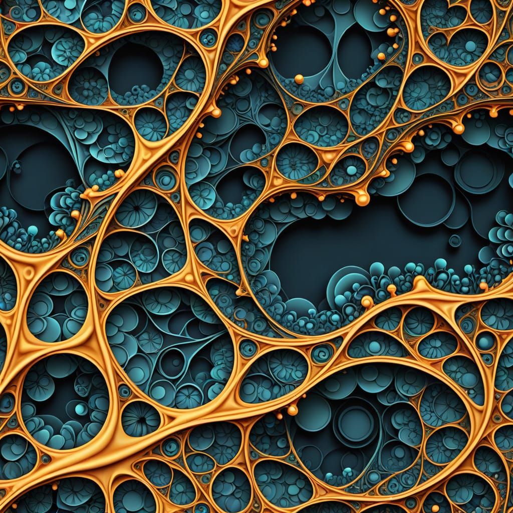 Fractal Molecular Universe Unveiled in Abstract Art