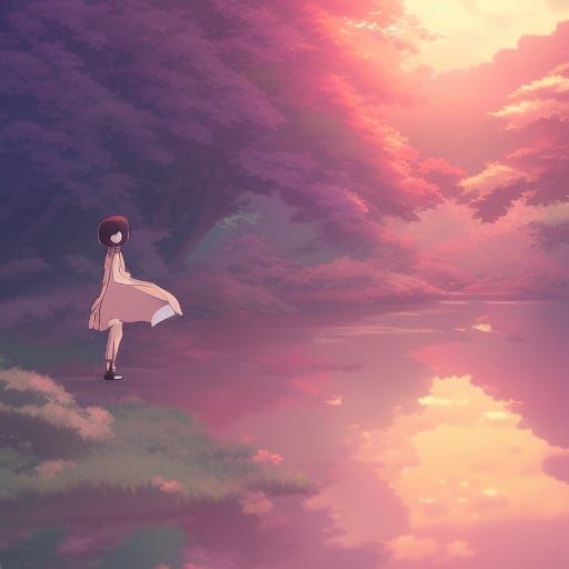 Anime Key Visual in Studio Ghibli Style