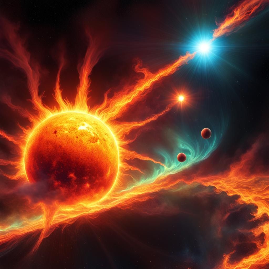 solar flare 8k resolution holographic astral cosmic illustrationorror Gustave Doré Greg...