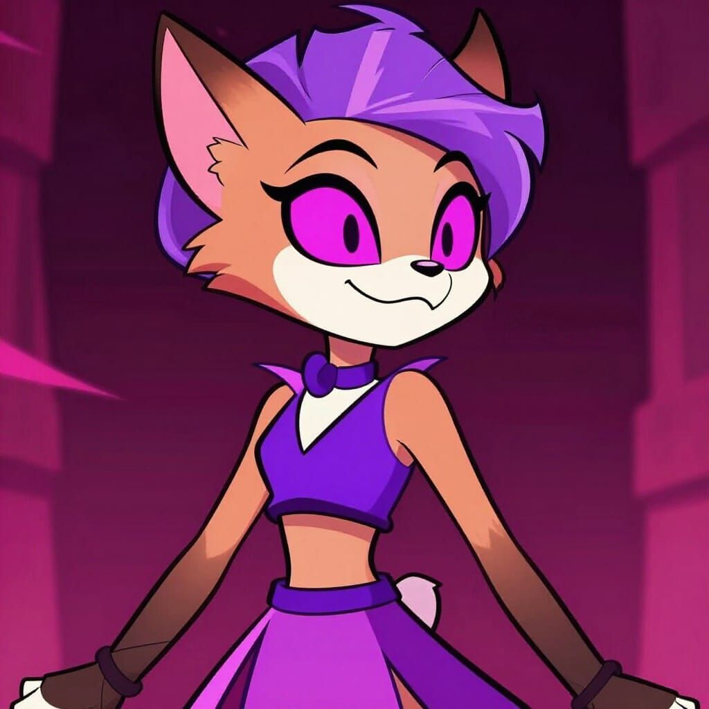 Vibrant Furry Character in Hazbin Hotel Animation Style