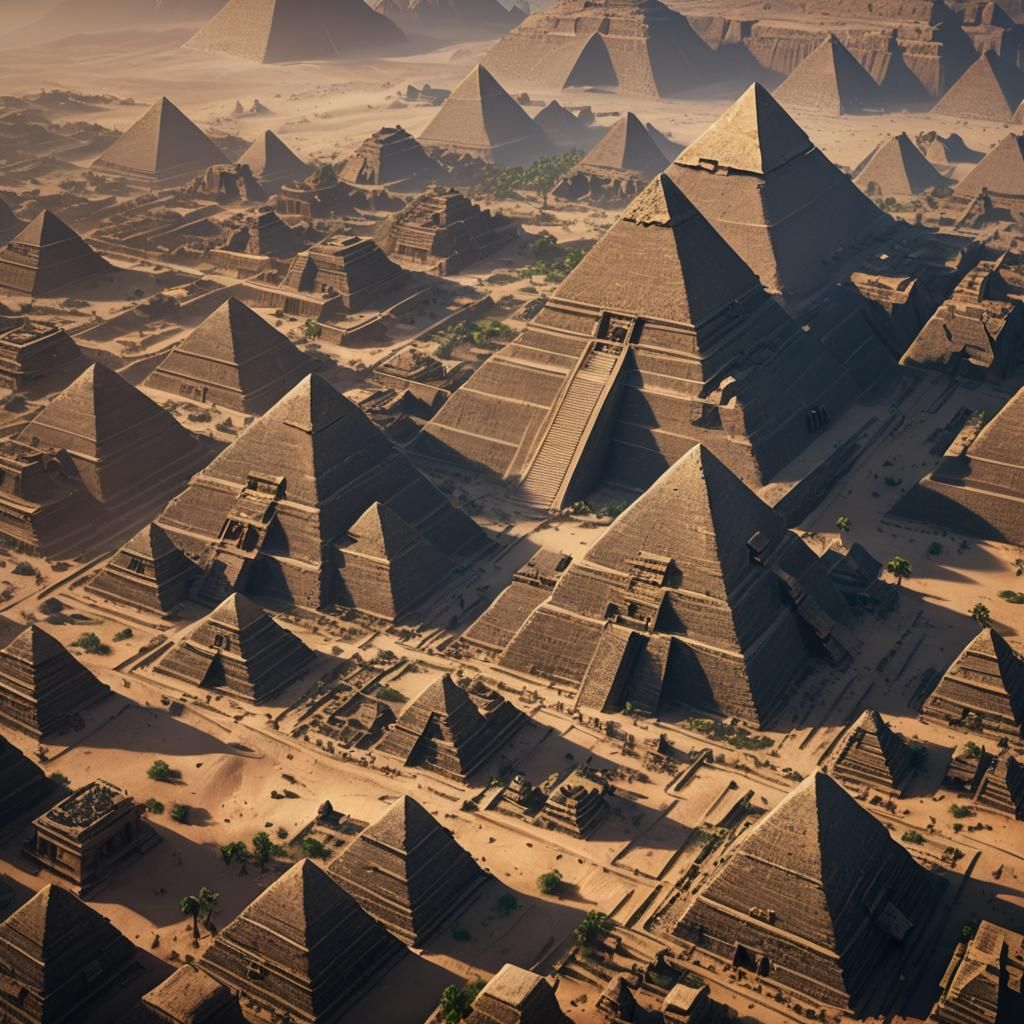 Fantastical Pyramids in Deep Color Matte Painting