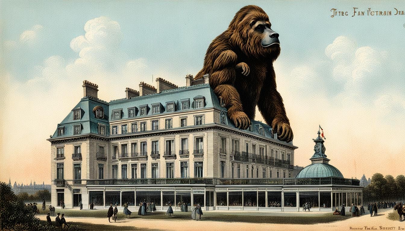 Vintage Postcard, "L'Hotel du Grand Singe," Near Rufec, France
